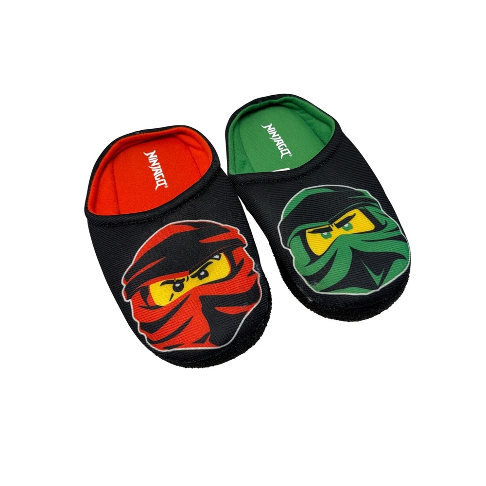 LEGO Ninjago Kids Ninja Slippers Black Red Green Size 13-1